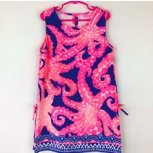 Lilly Pulitzer Girls Donna Dress in Ikat Blue Mocean